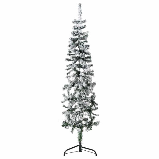 Künstlicher Halb-Weihnachtsbaum mit Schnee Schlank 150 cm