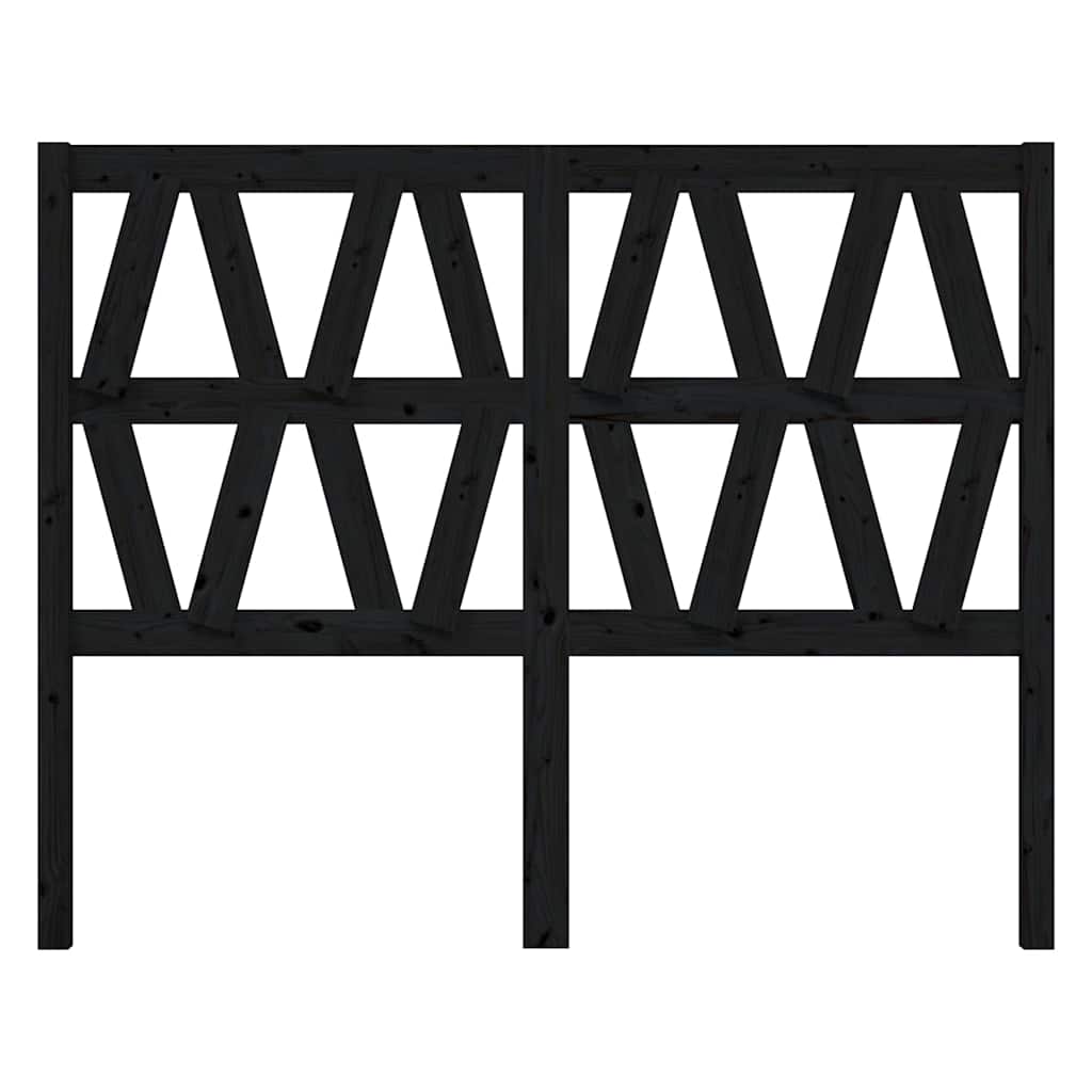 Kopfteil Schwarz 126x4x100 cm Massivholz Kiefer