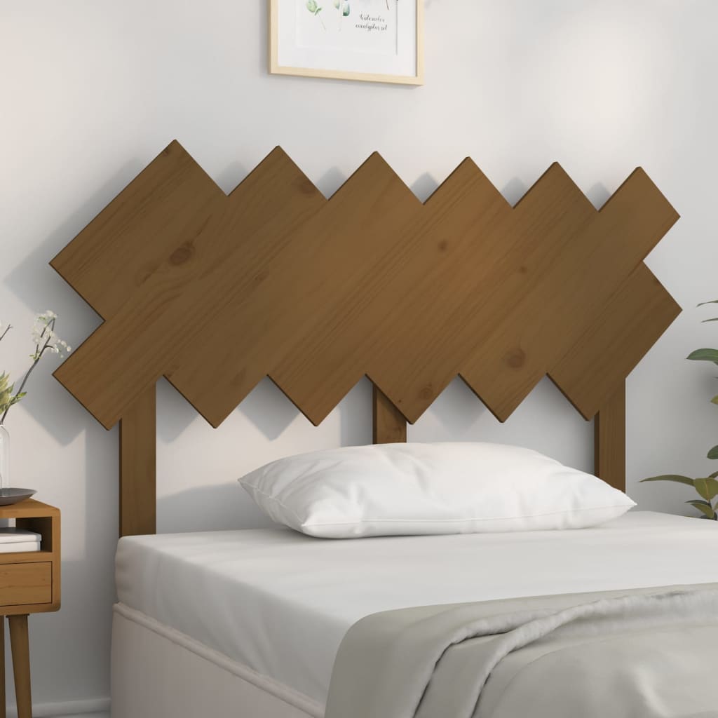 Tête de lit marron miel 122,5x3x80,5 cm bois de pin massif