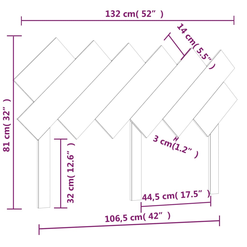 Tête de lit blanc 132x3x81 cm en bois de pin massif