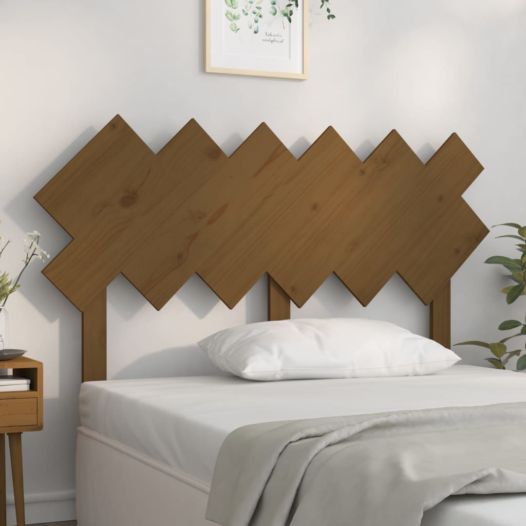 Tête de lit marron miel 132x3x81 cm en bois de pin massif