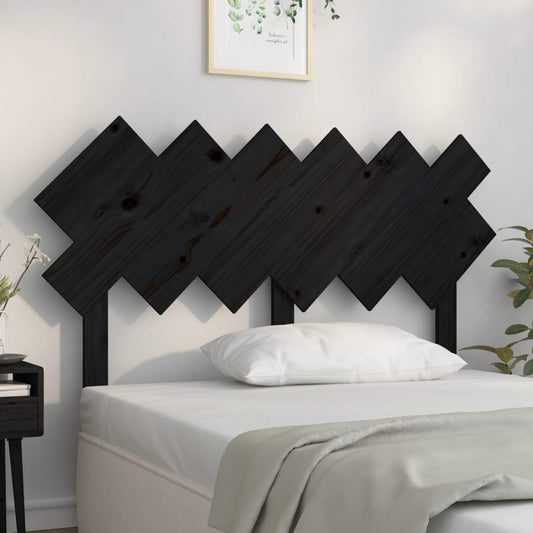 Tête de lit noir 132x3x81 cm en bois de pin massif