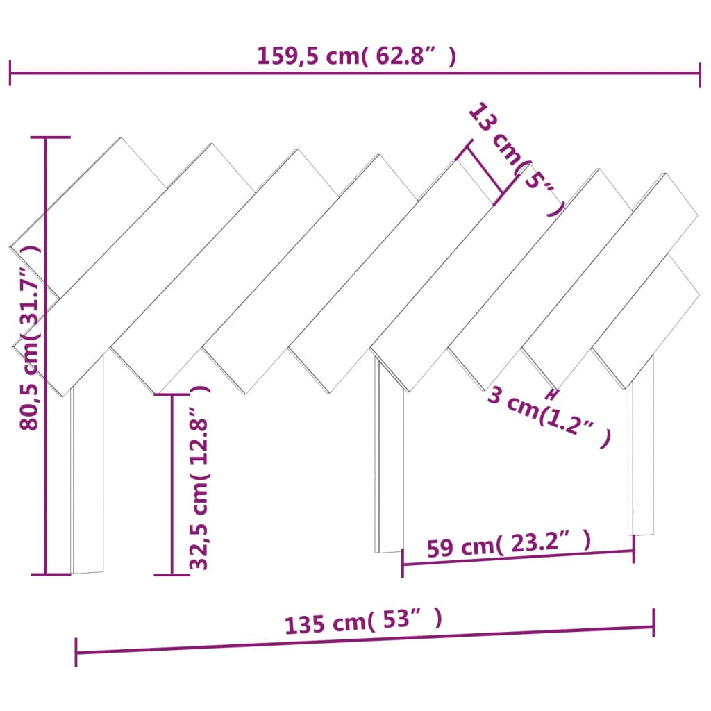 Tête de lit 159,5x3x80,5 cm en pin massif