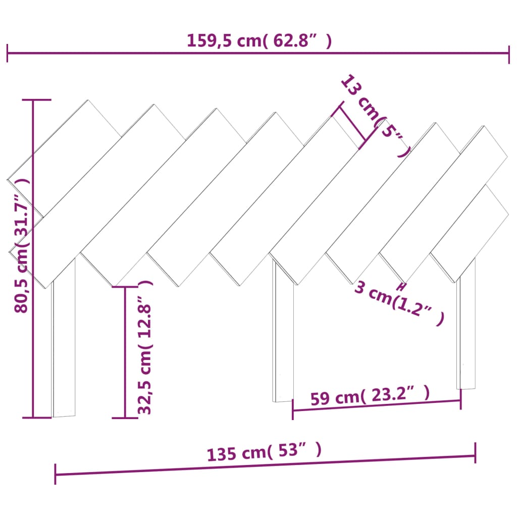 Tête de lit blanc 159,5x3x80,5 cm bois de pin massif