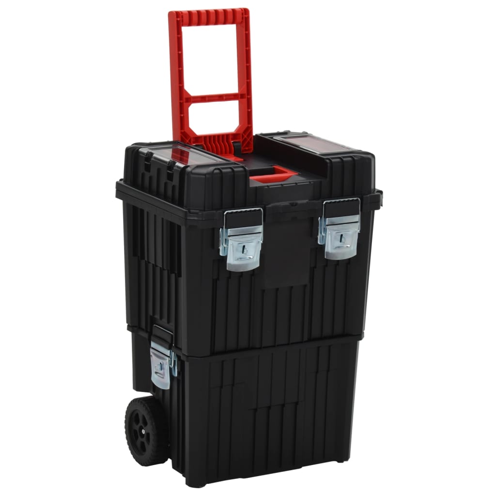 Werkzeug-Trolley Schwarz und Rot Polypropylen
