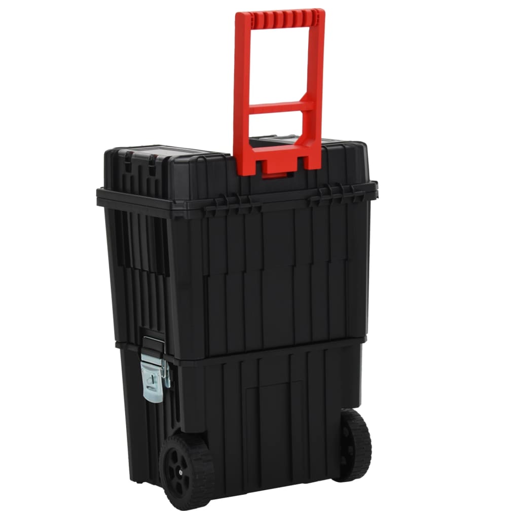 Werkzeug-Trolley Schwarz und Rot Polypropylen