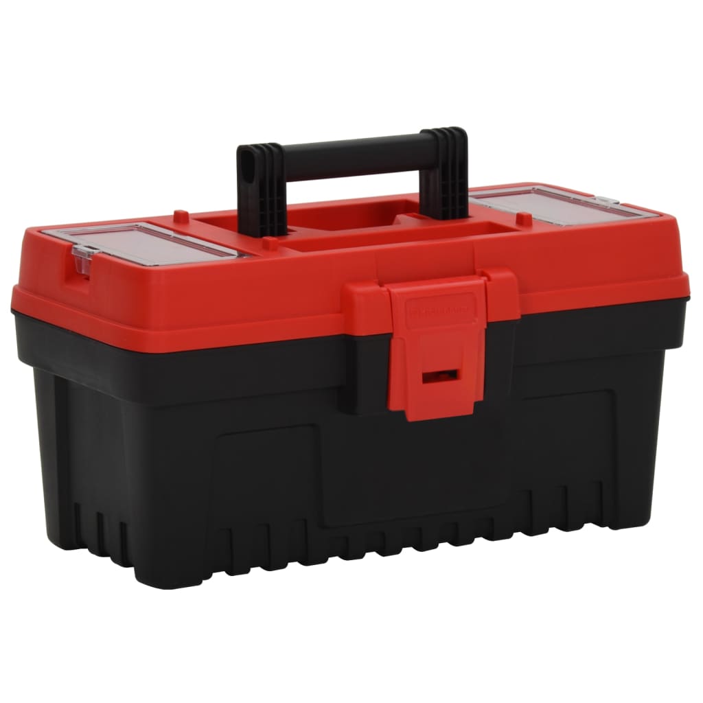 2-tlg. Werkzeugbox-Set Schwarz und Rot Polypropylen