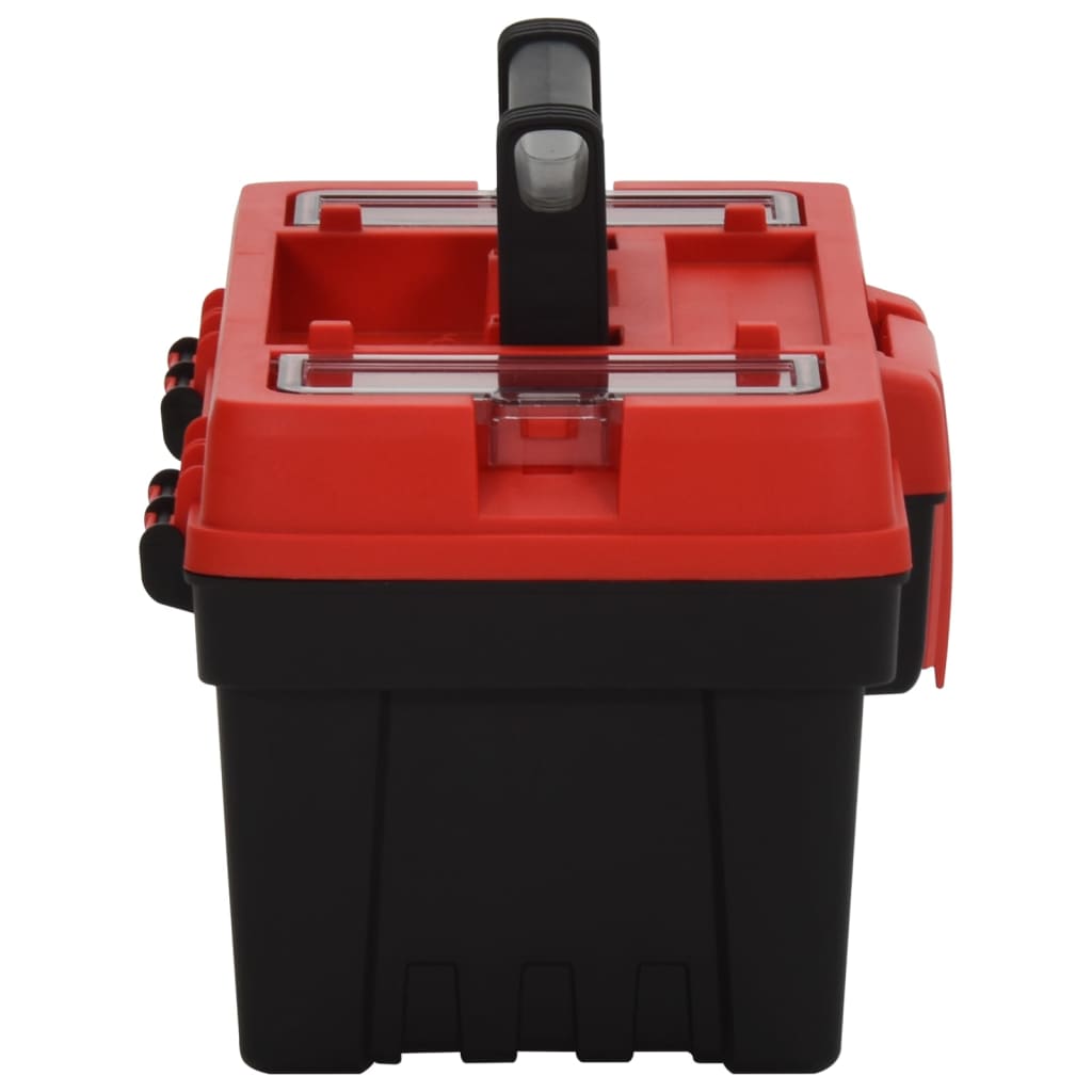 2-tlg. Werkzeugbox-Set Schwarz und Rot Polypropylen