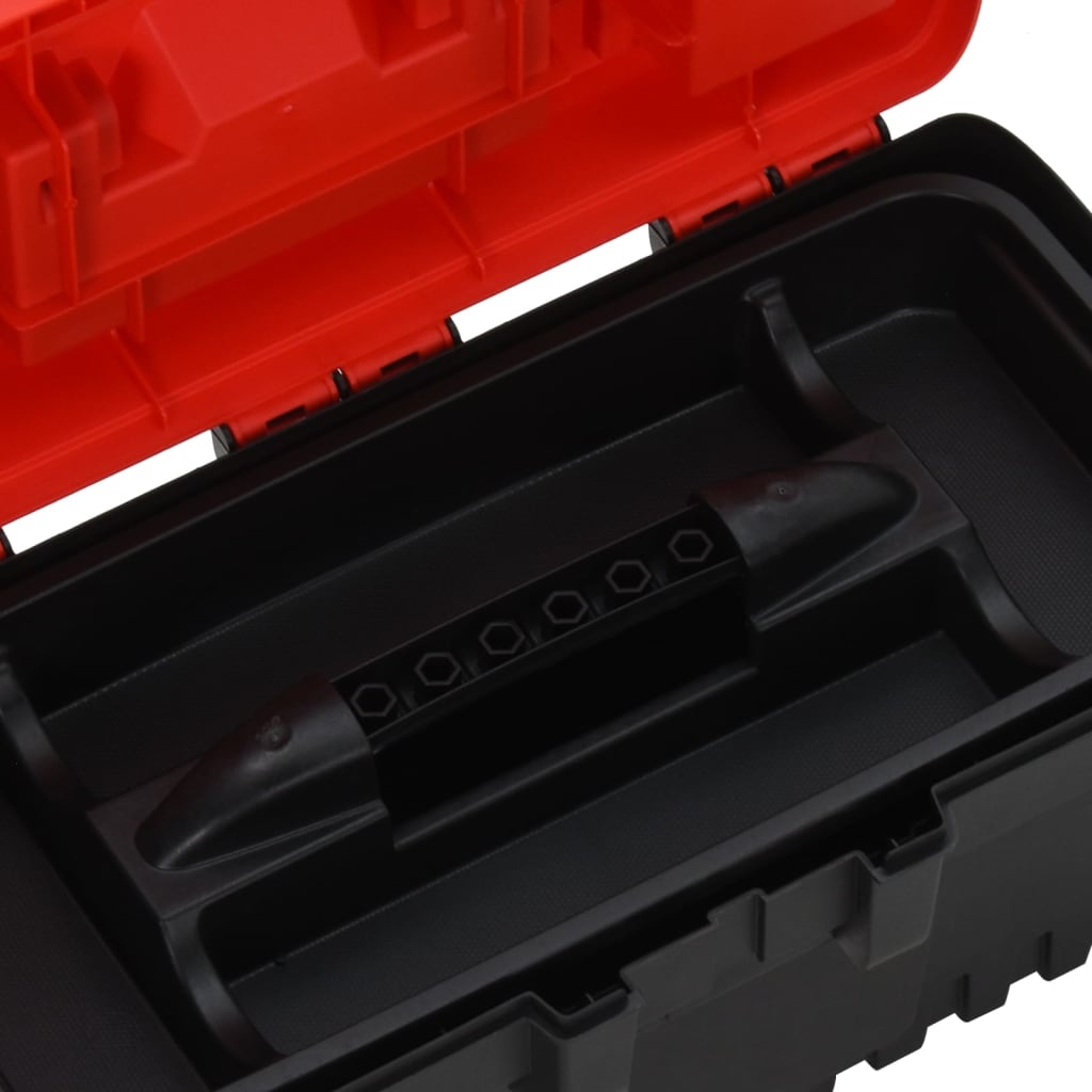2-tlg. Werkzeugbox-Set Schwarz und Rot Polypropylen