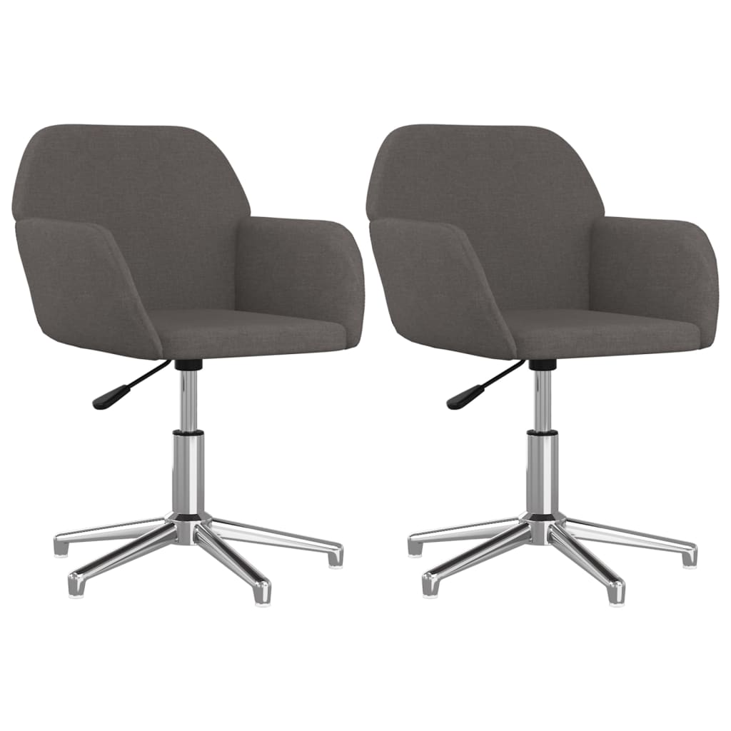 Dining chairs 2 pcs. Swivel dark grey fabric