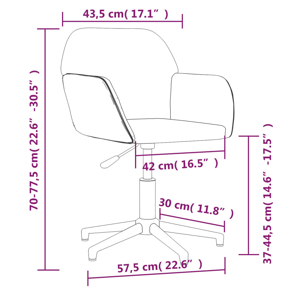 Dining chairs 2 pcs. Swivel dark grey fabric