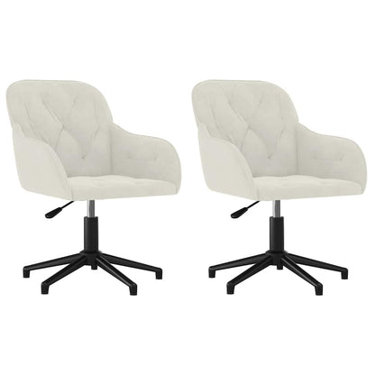 Esszimmerstühle 2 Stk. Drehbar Creme Samt