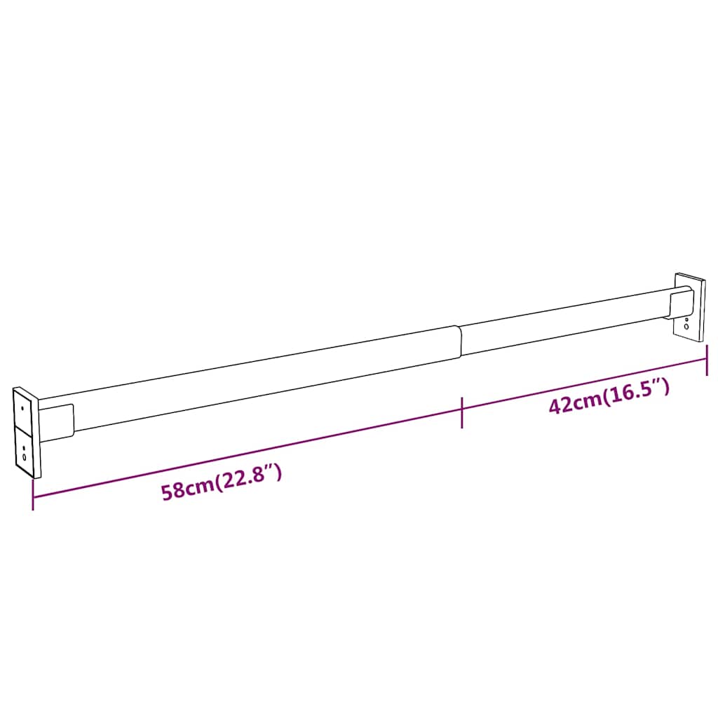 Teleskop-Kleiderstangen 2 Stk. Silbern 58-100 cm