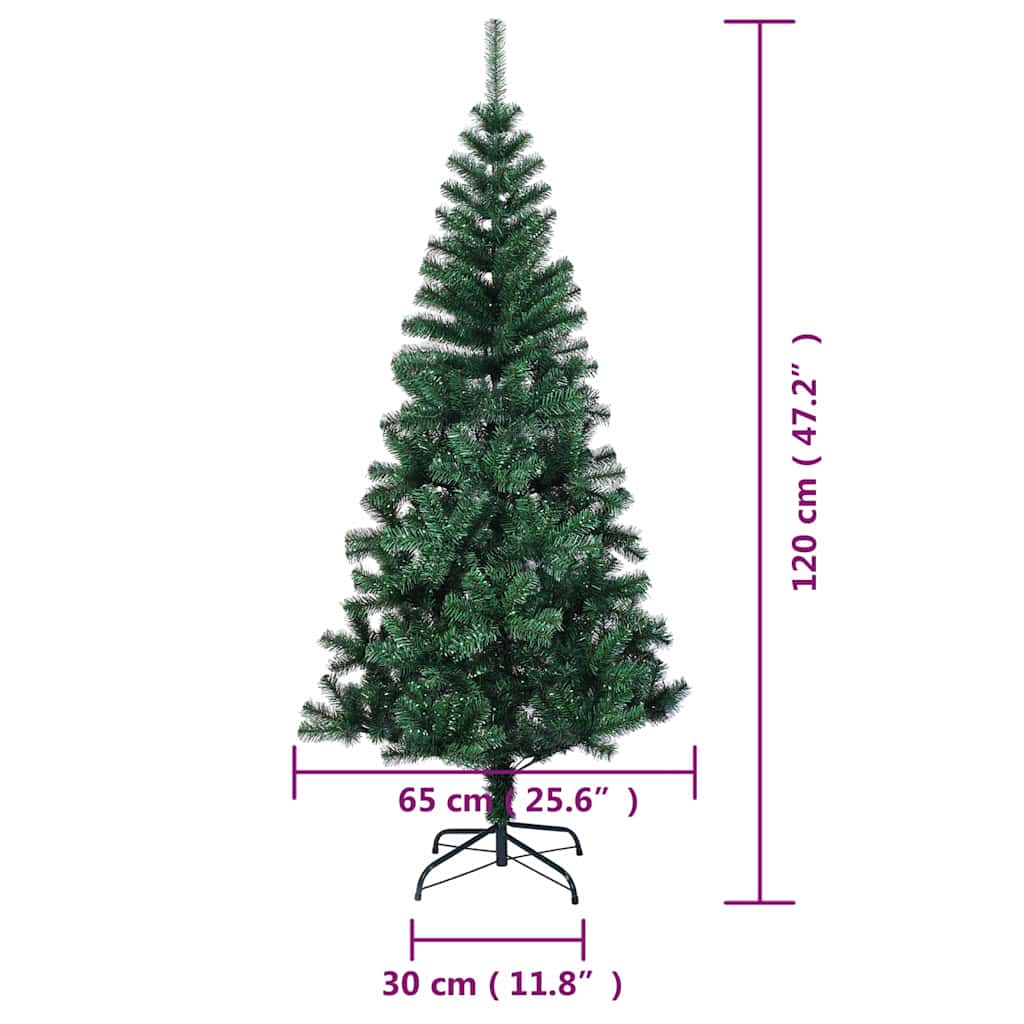 Künstlicher Weihnachtsbaum Schillernde Spitzen Grün 120 cm PVC