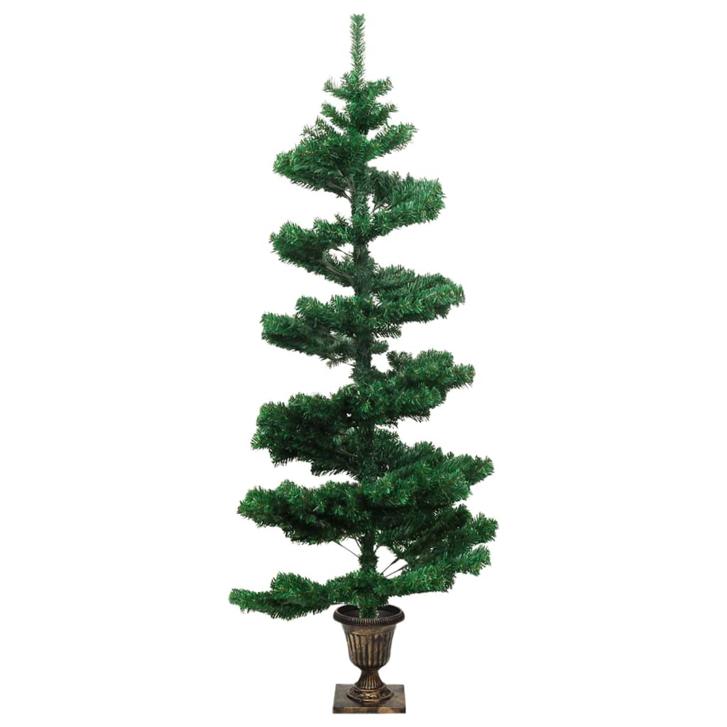 Spiral-Weihnachtsbaum mit Beleuchtung und Topf Grün 120 cm