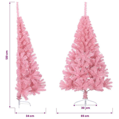 Künstlicher Halb-Weihnachtsbaum mit Ständer Rosa 120 cm PVC