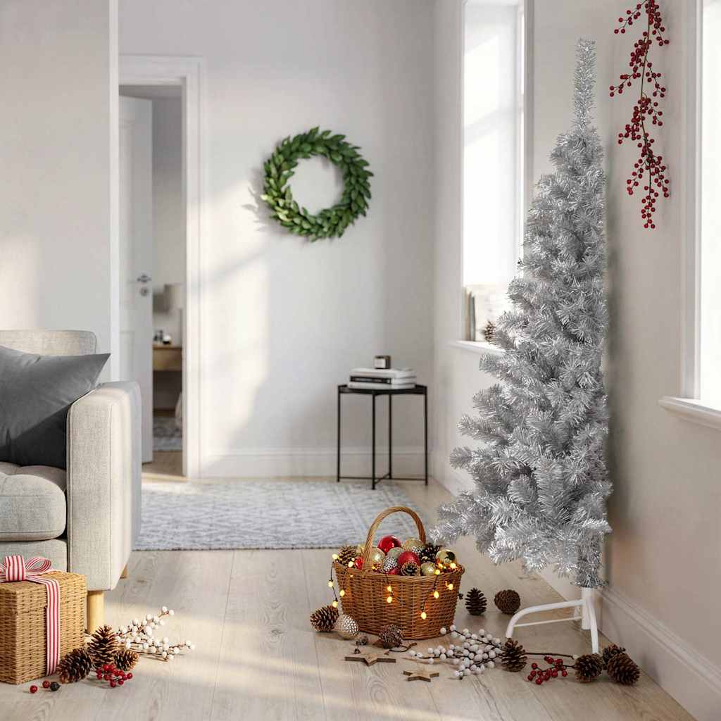Künstlicher Halb-Weihnachtsbaum mit Ständer Rosa 150 cm PVC