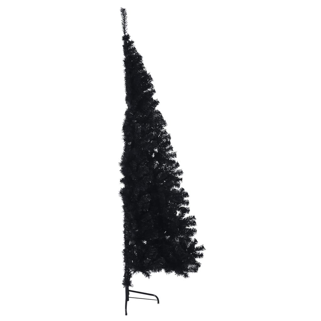 Künstlicher Halb-Weihnachtsbaum mit Ständer Schwarz 240 cm PVC