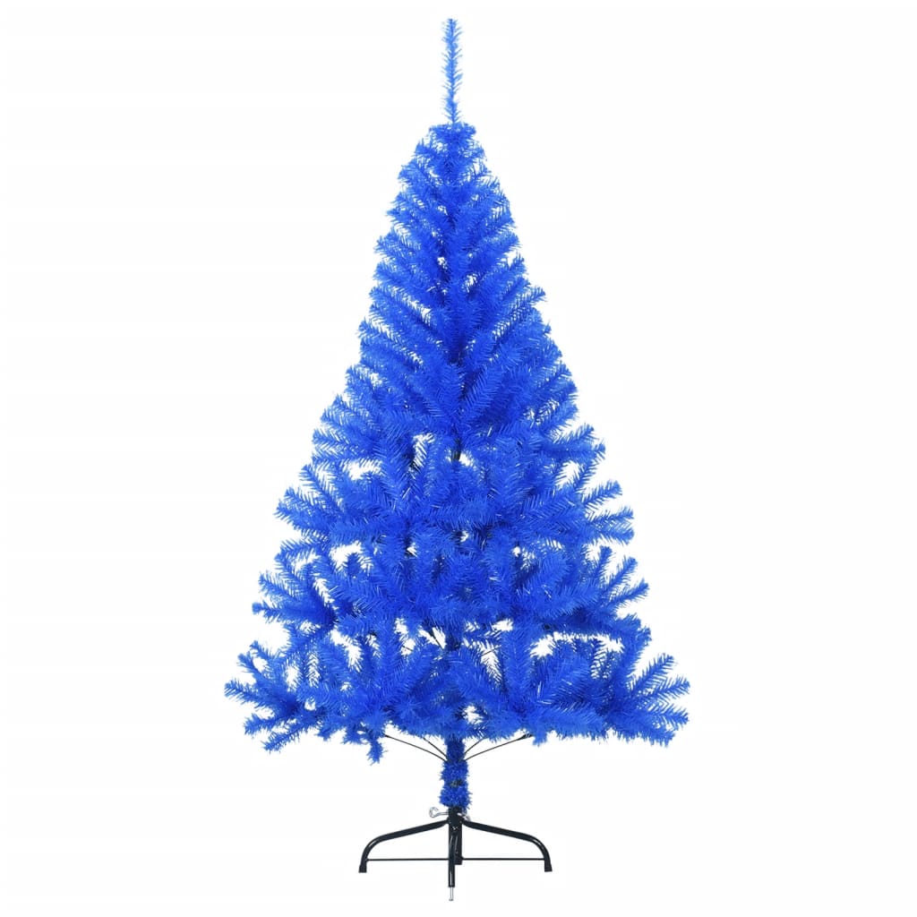 Künstlicher Halb-Weihnachtsbaum mit Ständer Blau 120 cm PVC