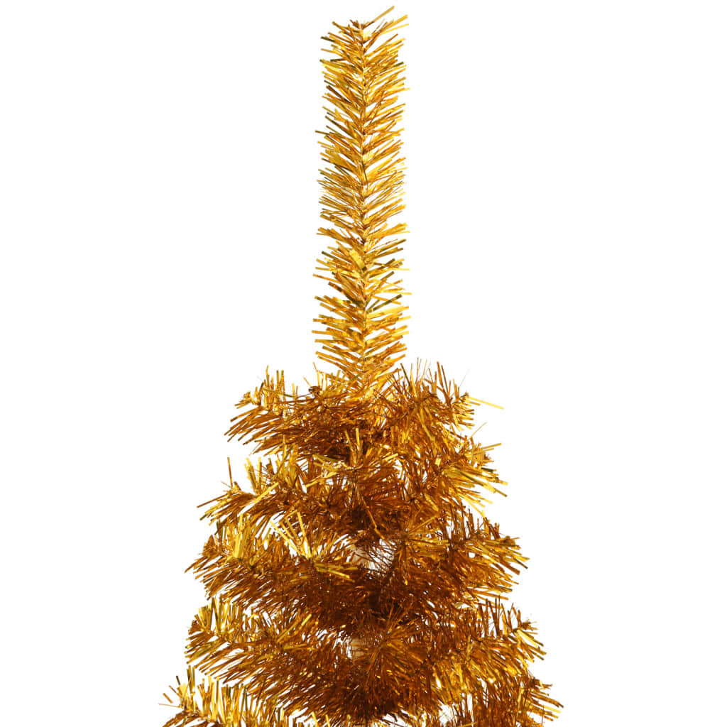 Künstlicher Halb-Weihnachtsbaum mit Ständer Gold 180 cm PET