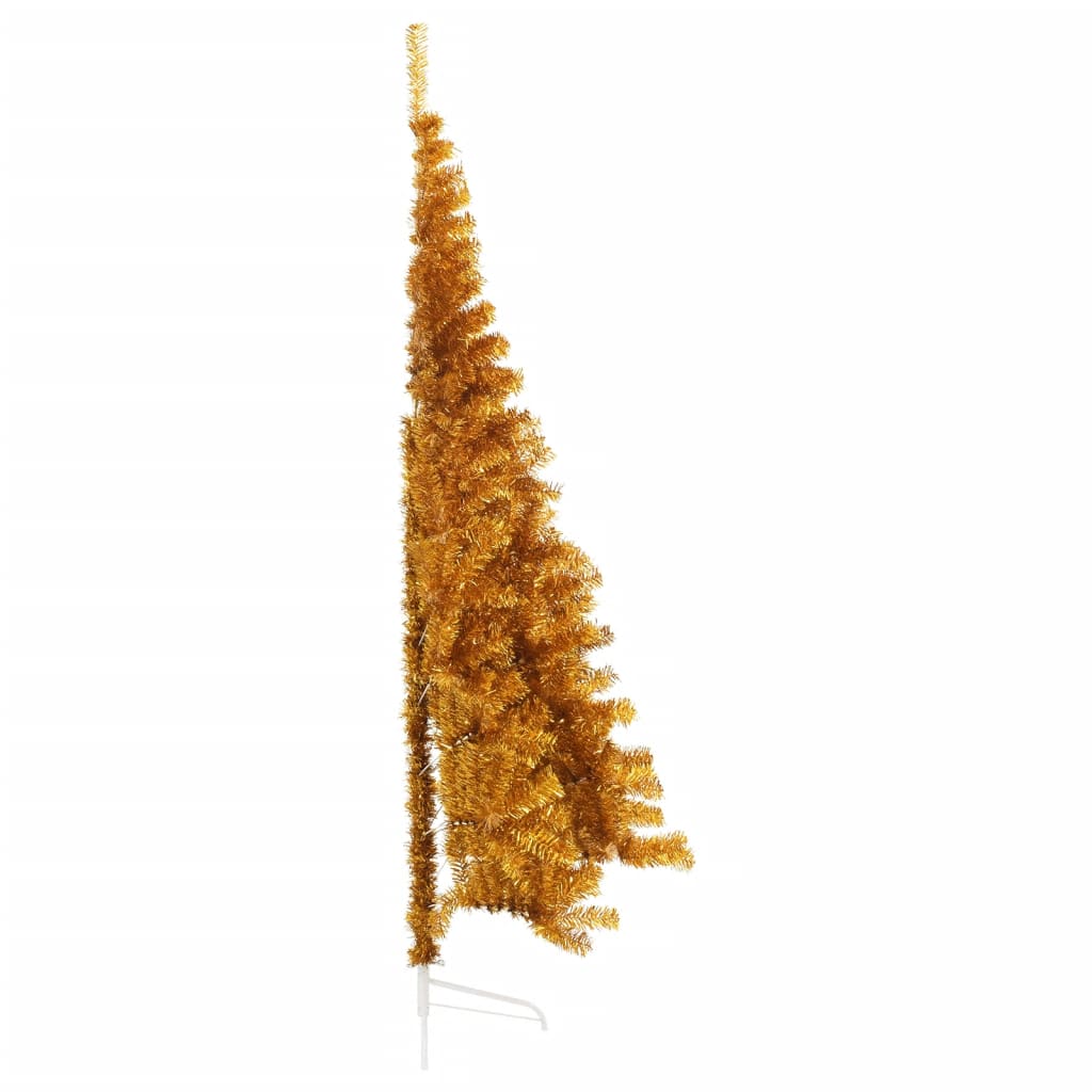 Künstlicher Halb-Weihnachtsbaum mit Ständer Gold 210 cm PET