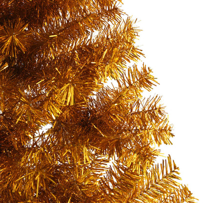 Künstlicher Halb-Weihnachtsbaum mit Ständer Gold 240 cm PET