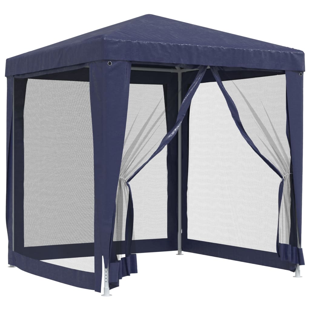 Party tent with 4 mesh side walls blue 2x2 m HDPE