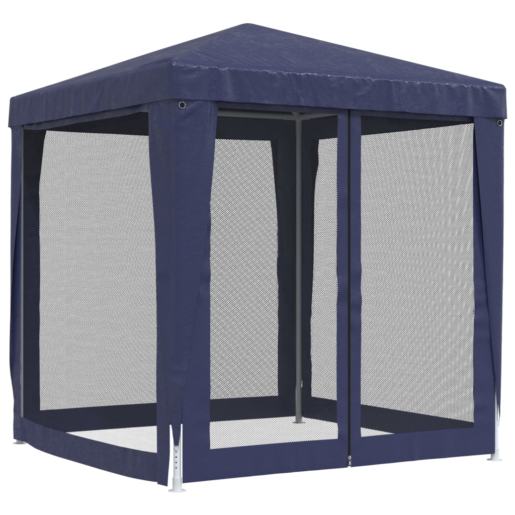 Party tent with 4 mesh side walls blue 2x2 m HDPE
