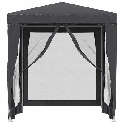 Partyzelt mit 4 Mesh-Seitenwänden Anthrazit 2x2 m HDPE