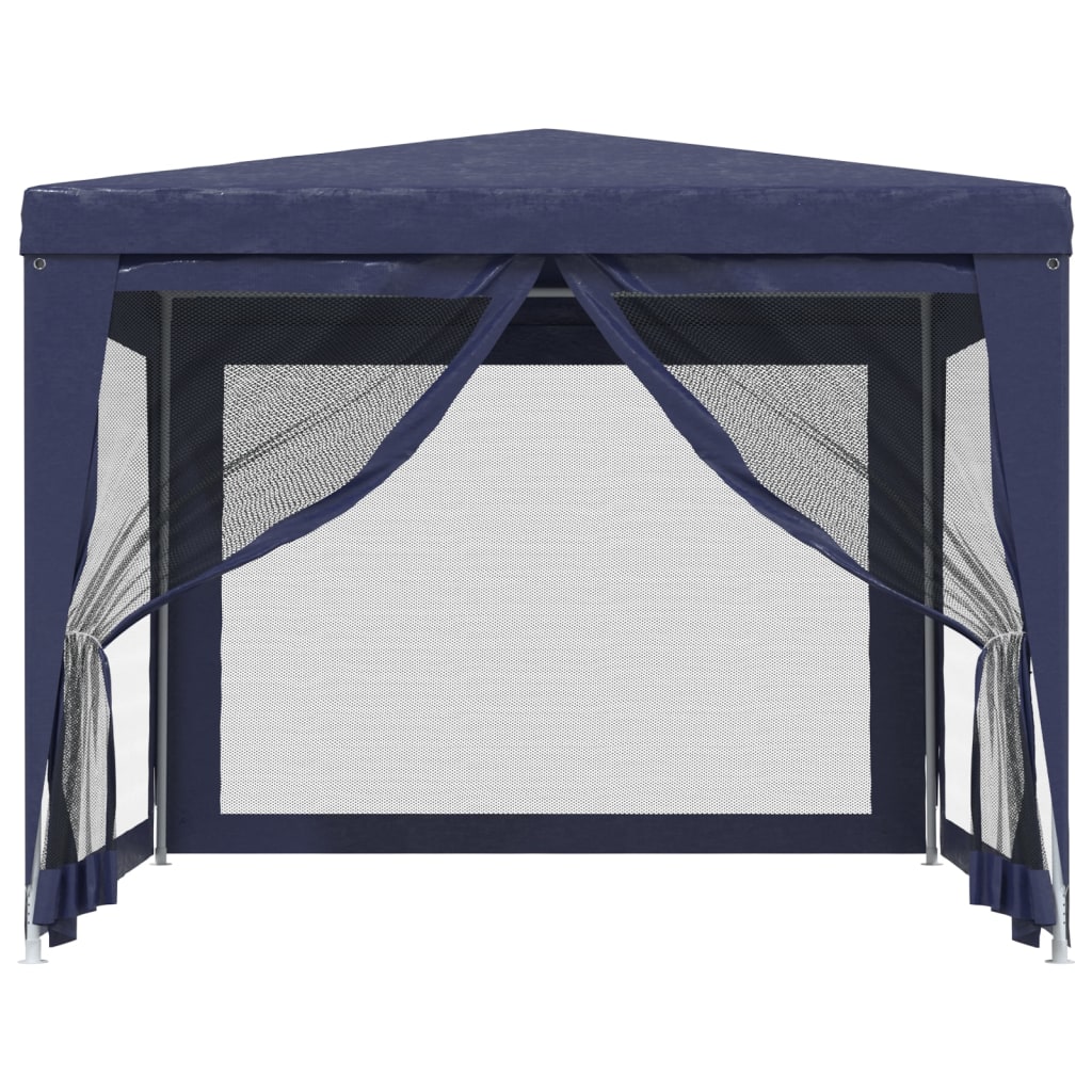 Party tent with 4 mesh side walls blue 3x3 m HDPE
