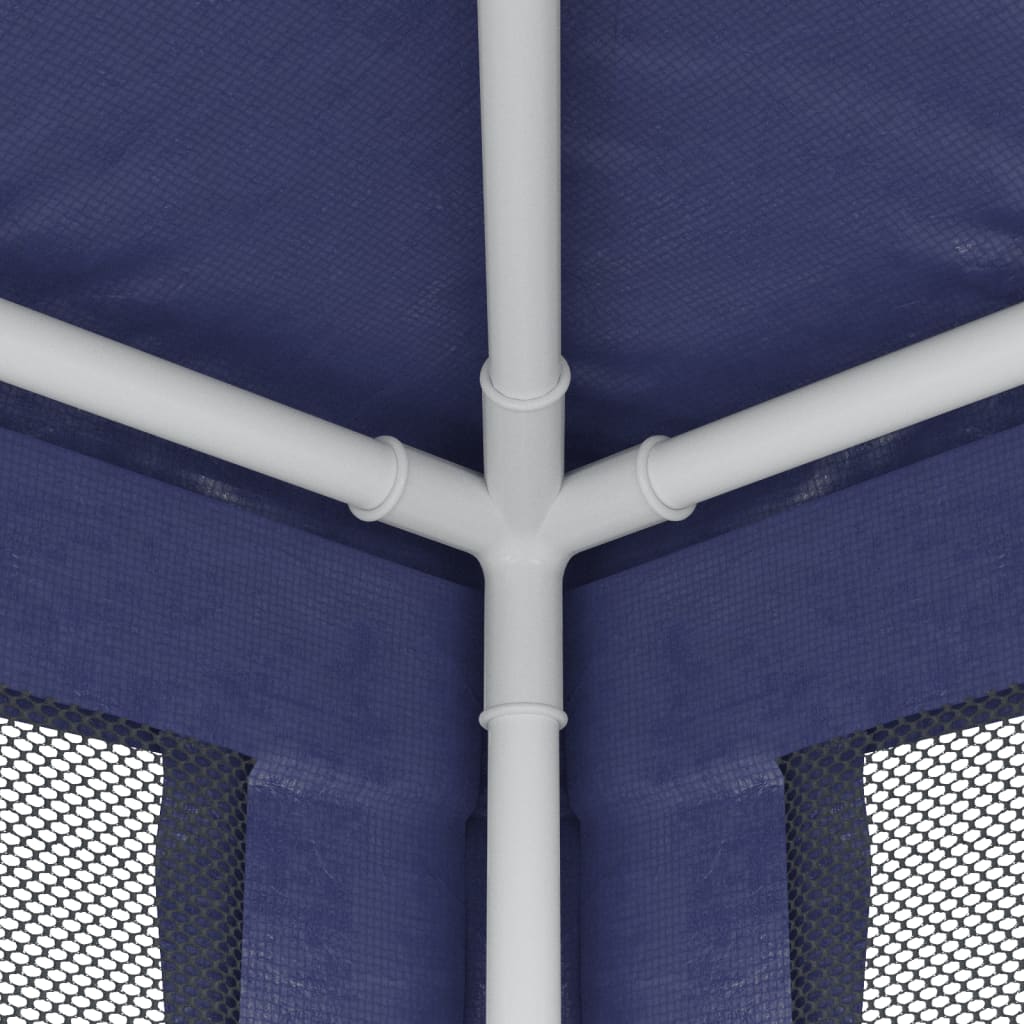 Party tent with 4 mesh side walls blue 3x3 m HDPE