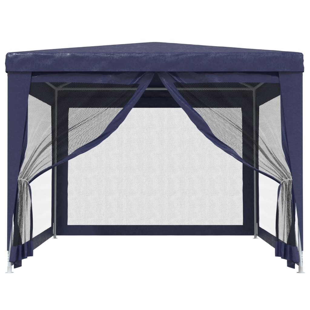Tente de réception avec 4 parois latérales en filet bleu 3x4 m HDPE