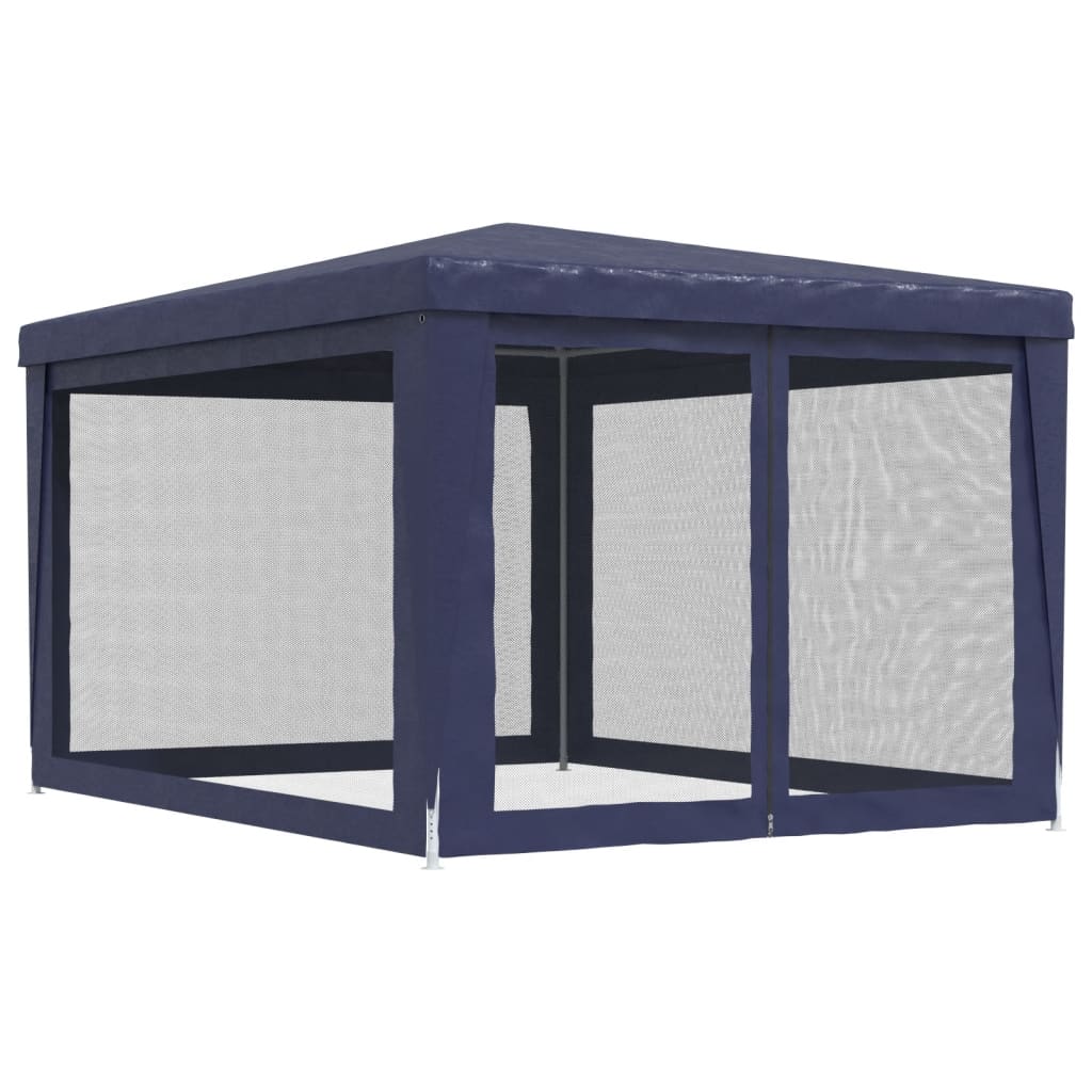Tente de réception avec 4 parois latérales en filet bleu 3x4 m HDPE