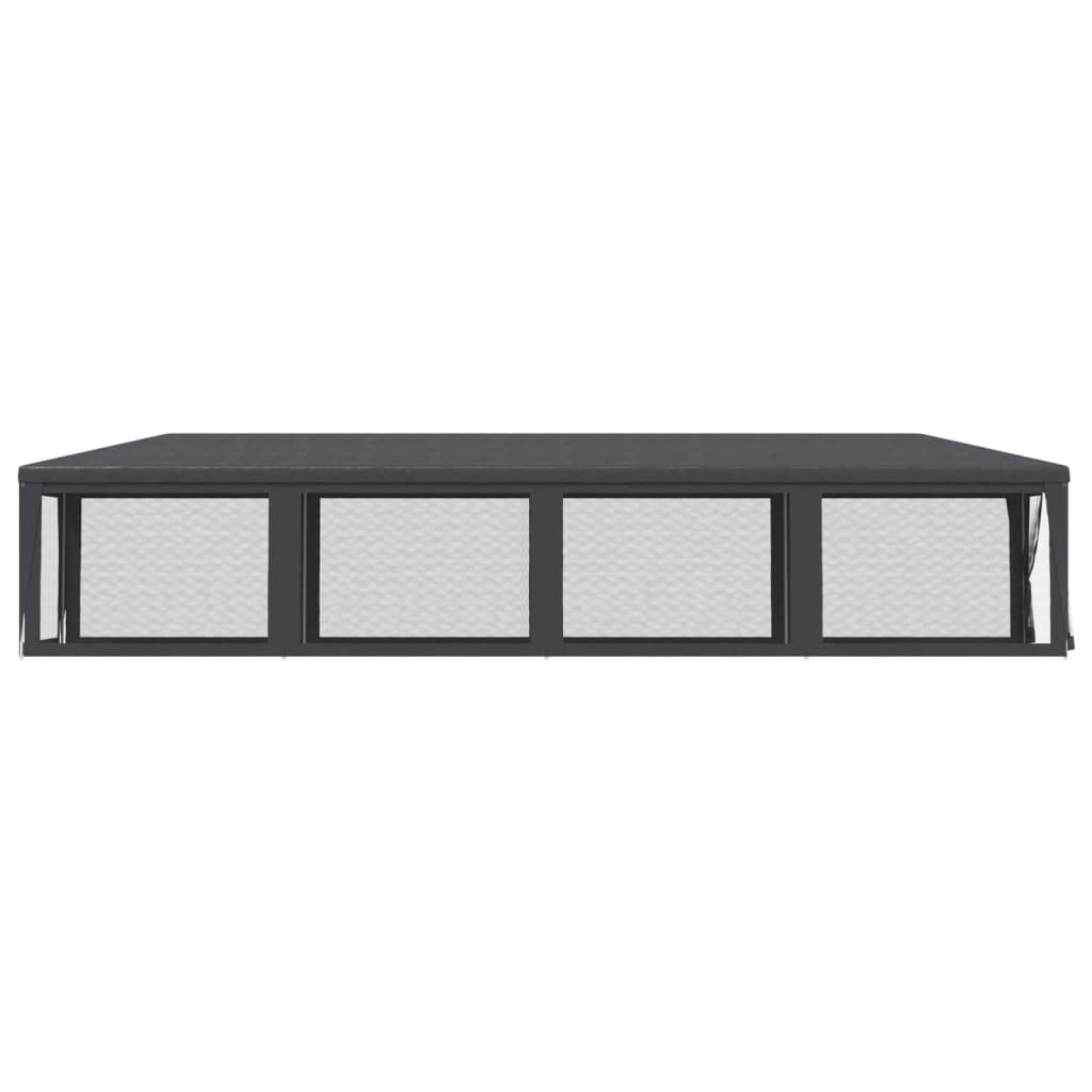 Tente de réception avec parois latérales en 10 mailles anthracite 3x12 m HDPE