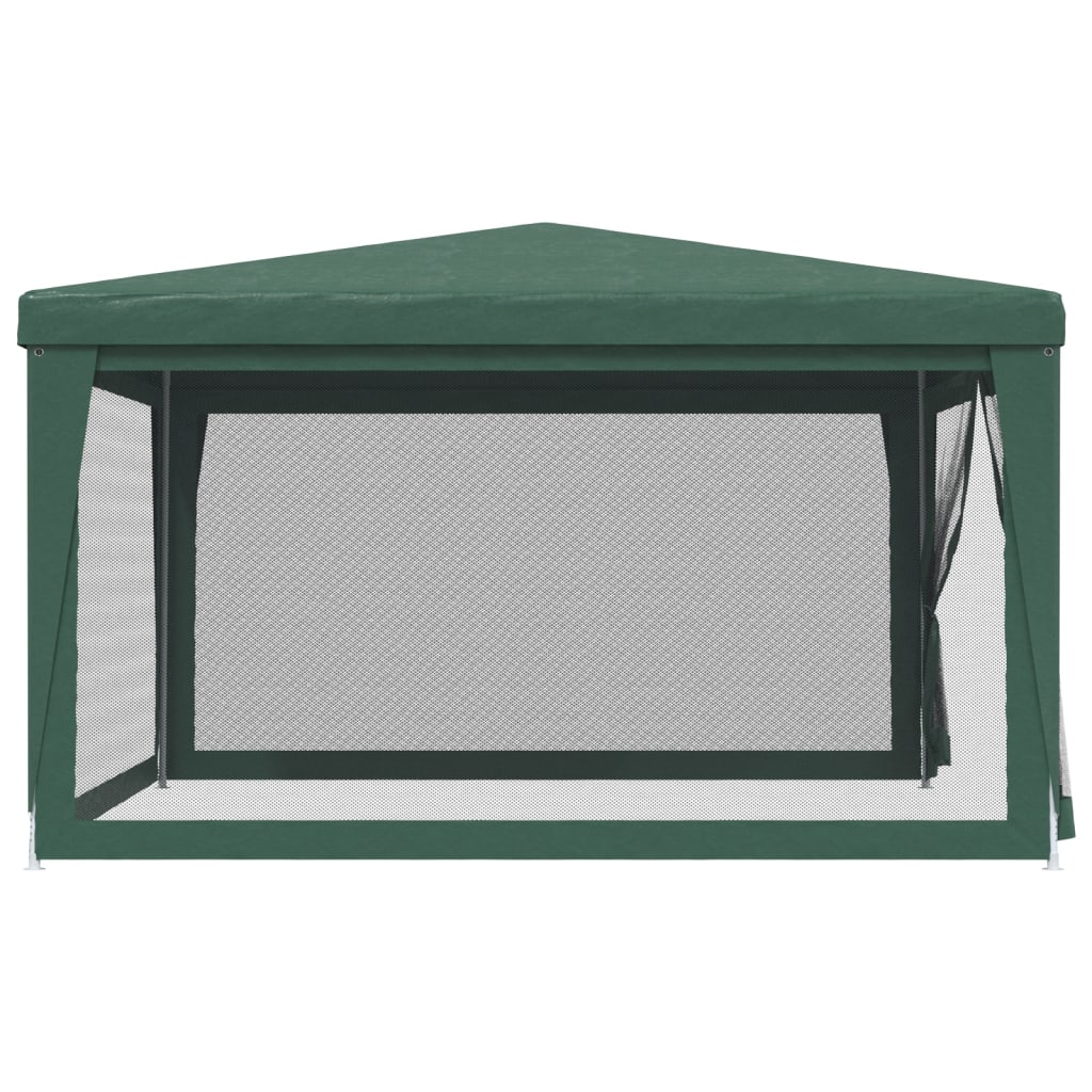 Tente de réception avec 4 parois latérales en filet vert 4x4 m HDPE