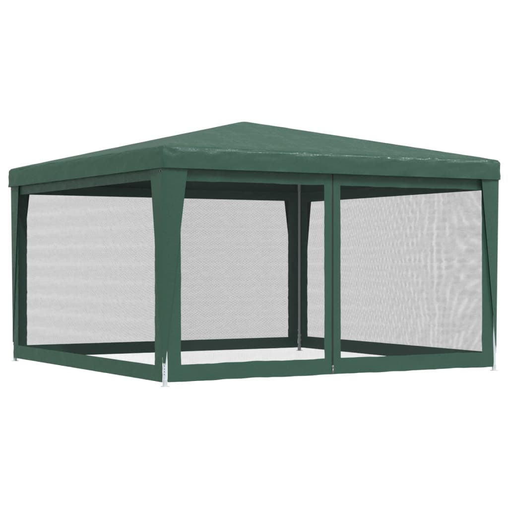 Tente de réception avec 4 parois latérales en filet vert 4x4 m HDPE