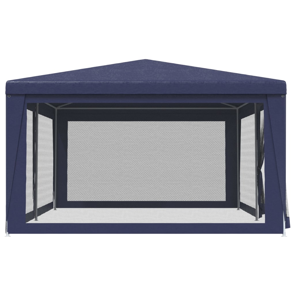 Tente de réception avec 6 parois latérales en filet bleu 6x4 m HDPE