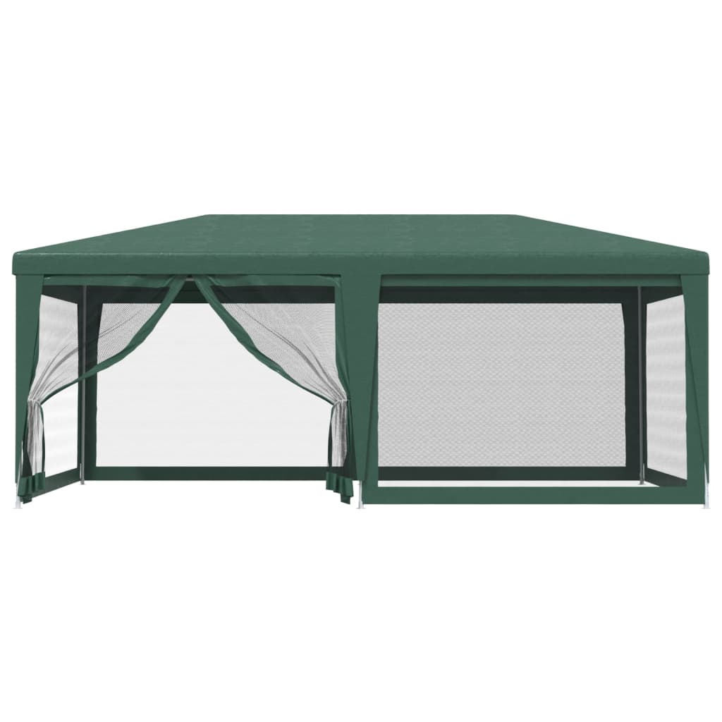 Tente de réception avec 6 parois latérales en filet vert 6x4 m HDPE