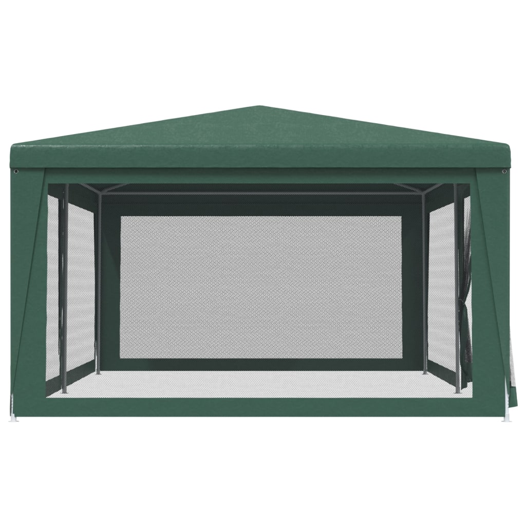 Tente de réception avec 6 parois latérales en filet vert 6x4 m HDPE