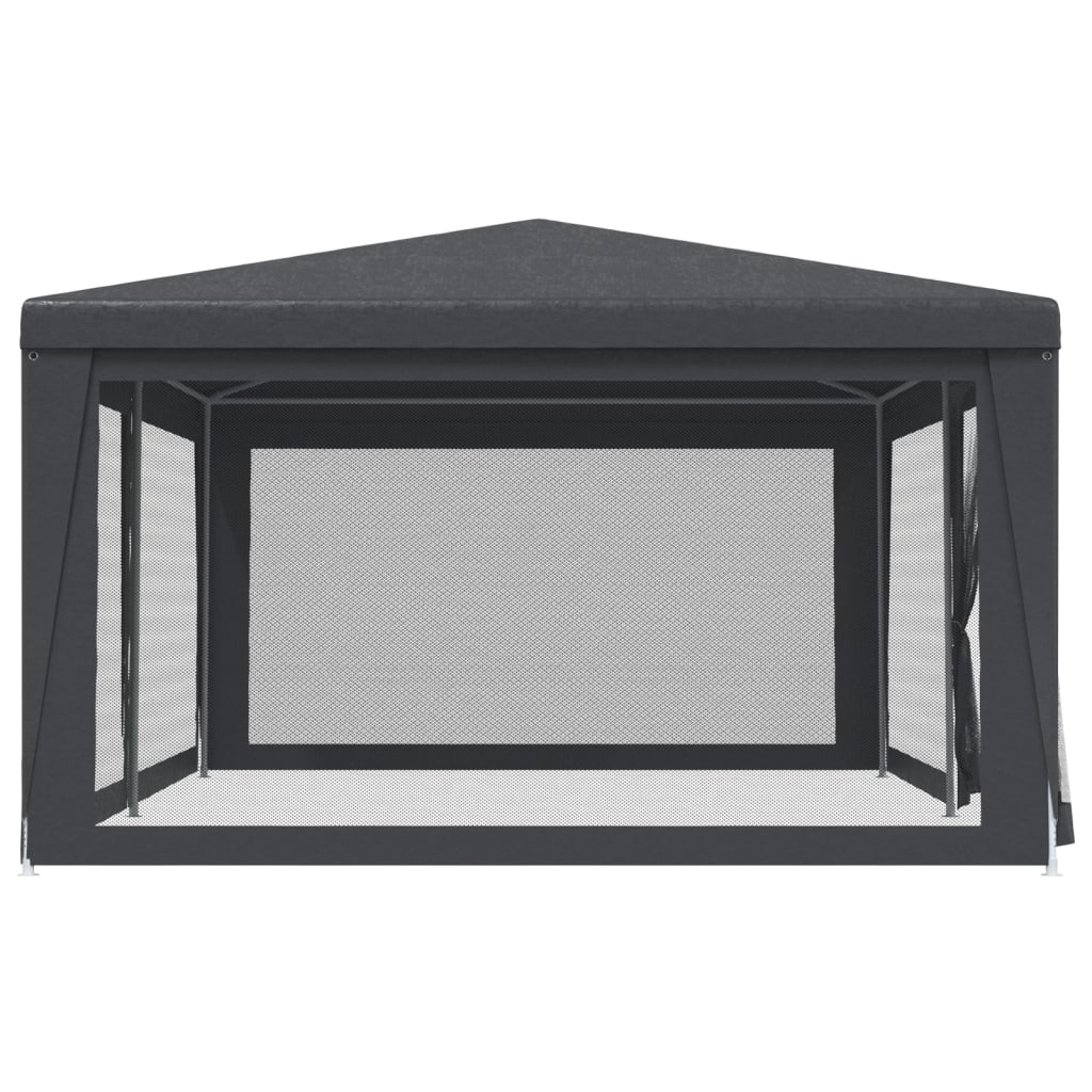 Tente de réception avec 6 parois latérales en filet anthracite 6x4 m HDPE