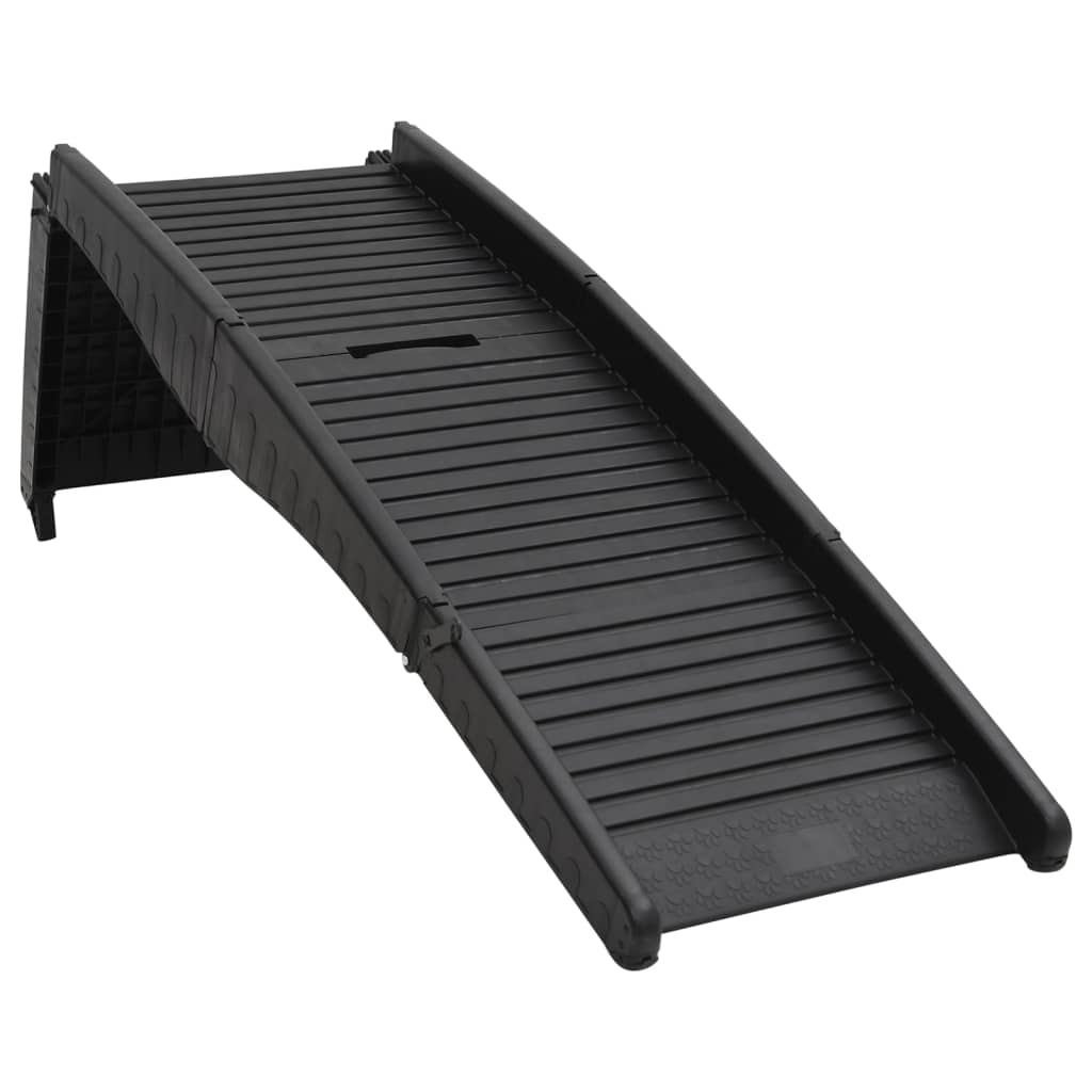 Rampe pour chien pliable noire 153 x 40 x 12,5 cm en plastique