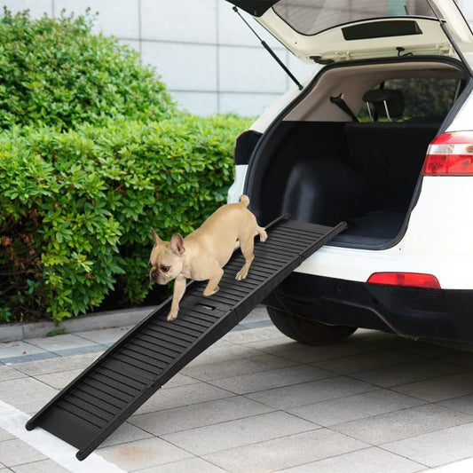 Dog Ramp Foldable Black 153x40x12.5 cm Plastic