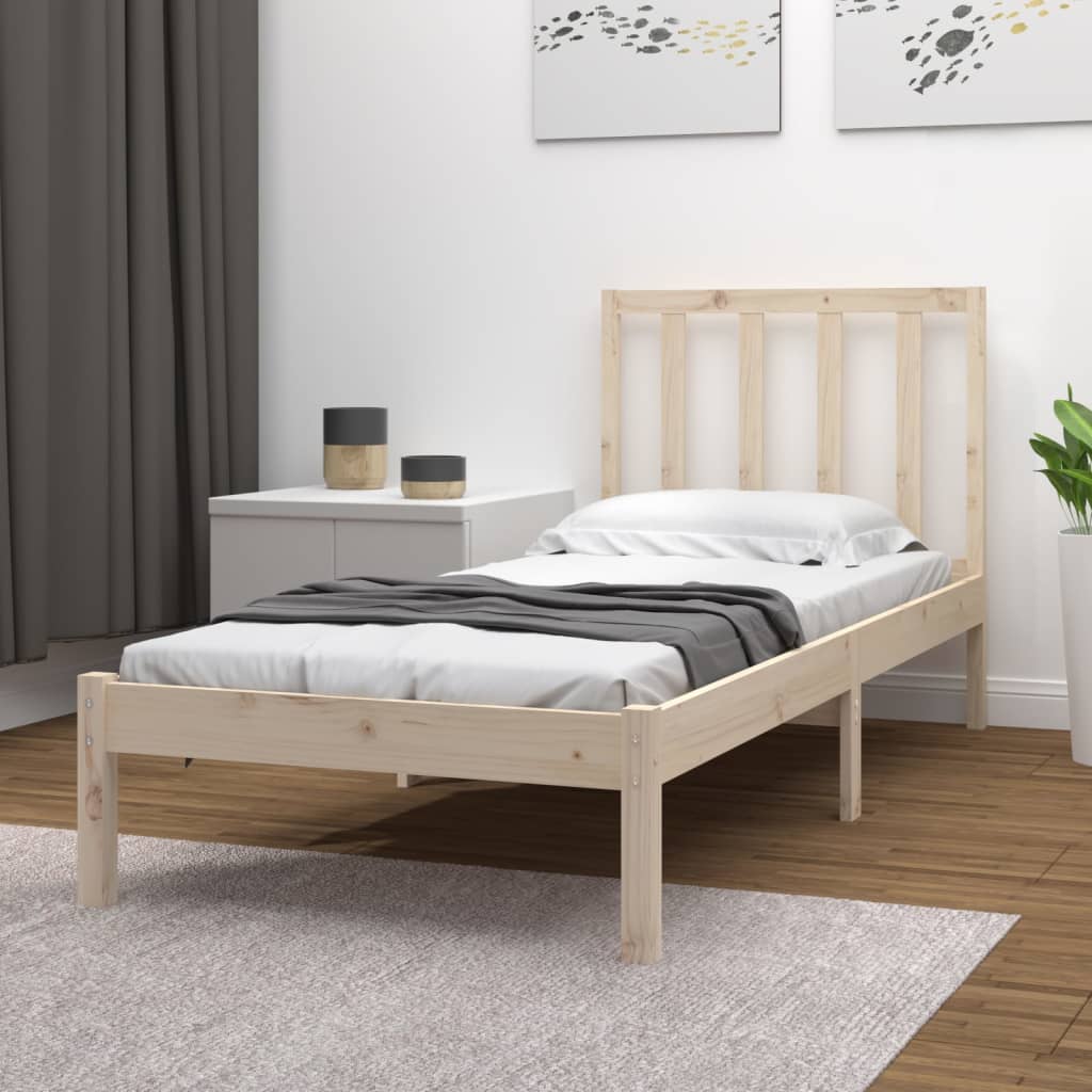 Massivholzbett ohne Matratze 75x190 cm Kiefernholz
