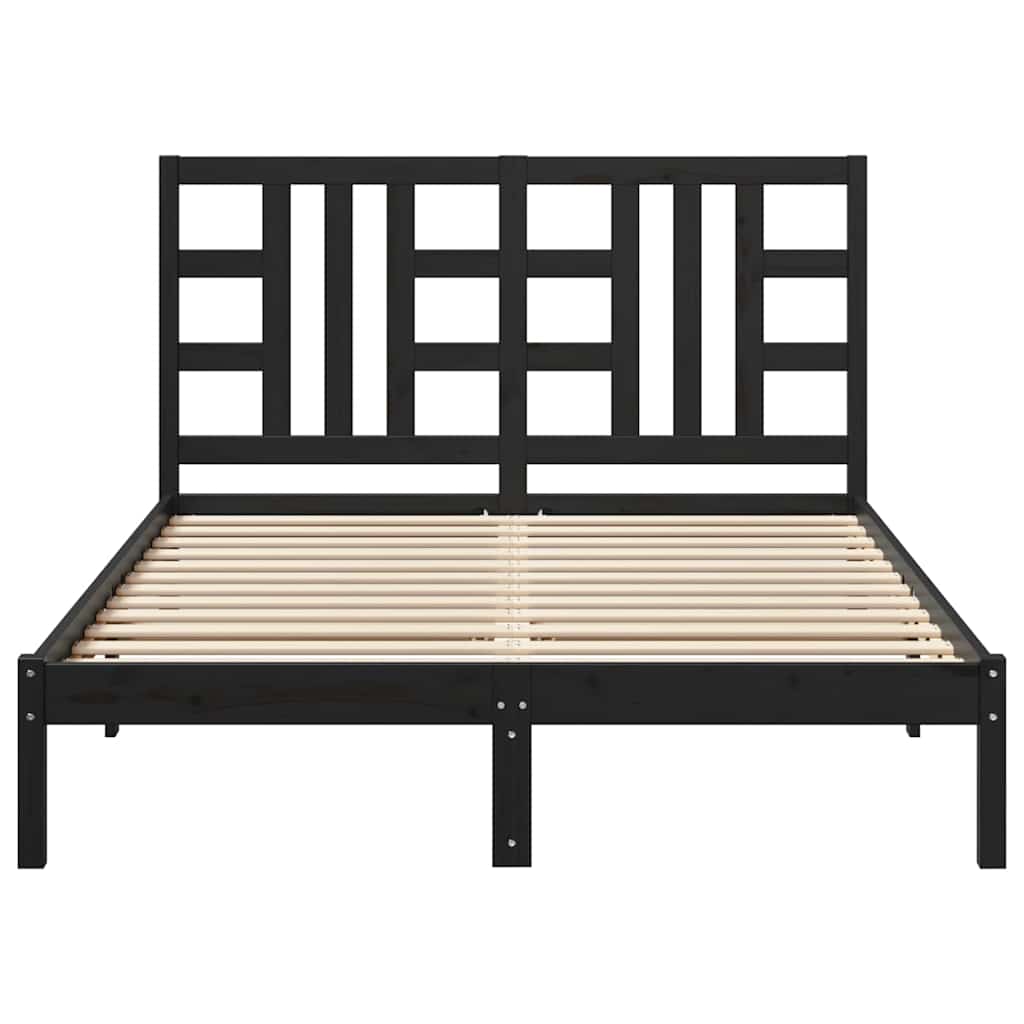 Massivholzbett Schwarz 140x190 cm
