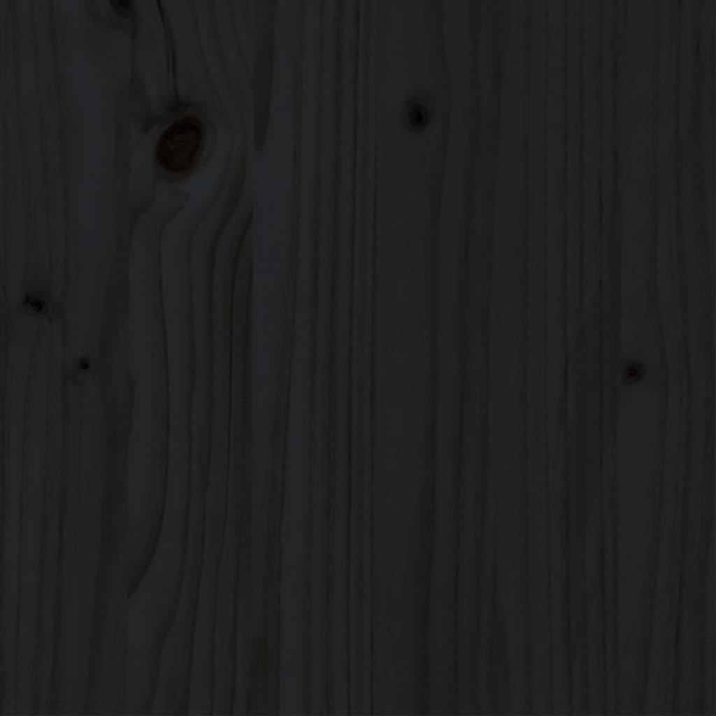 Massivholzbett Schwarz 200x200 cm