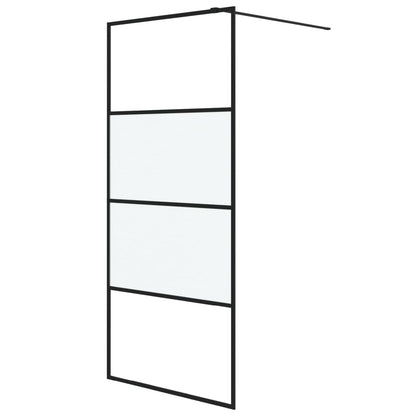 Duschwand für Begehbare Dusche Schwarz 90x195cm Halbmatt ESG
