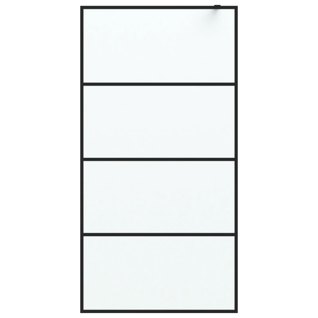 Duschwand für Walk-In Dusche Schwarz 100x195 cm ESG Mattiert