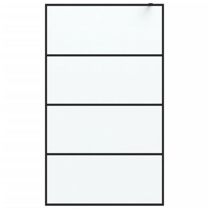 Duschwand für Begehbare Dusche Schwarz 115x195 cm Matt ESG-Glas