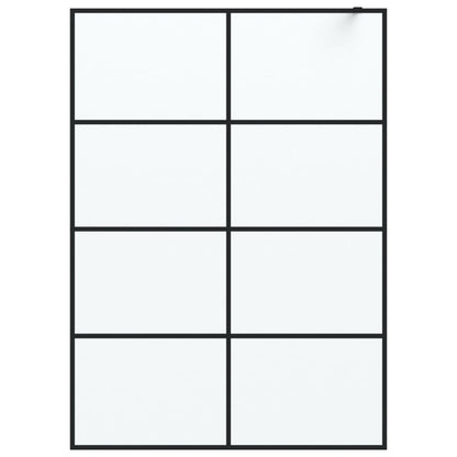 Duschwand für Begehbare Dusche Schwarz 140x195 cm Matt ESG-Glas
