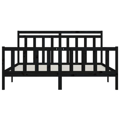 Massivholzbett Schwarz Kiefer 200x200 cm